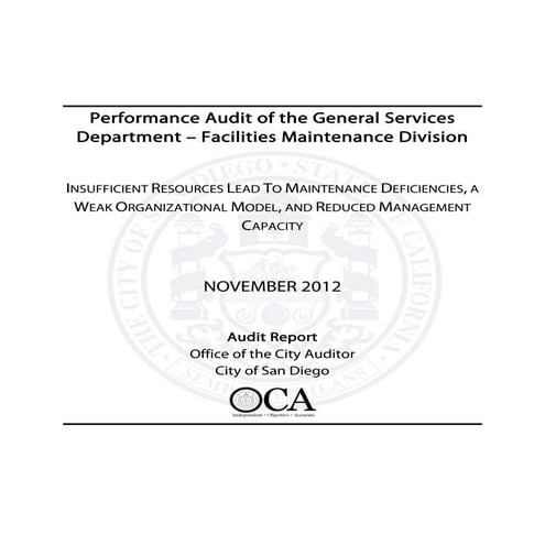 Audit of Facilities Management