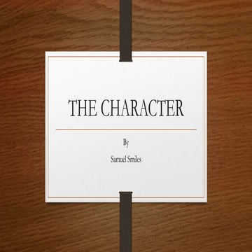 THE CHARACTER | PPTX