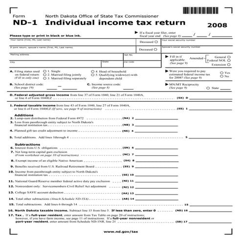 nd1-enabled  nd.gov tax indincome forms 2008