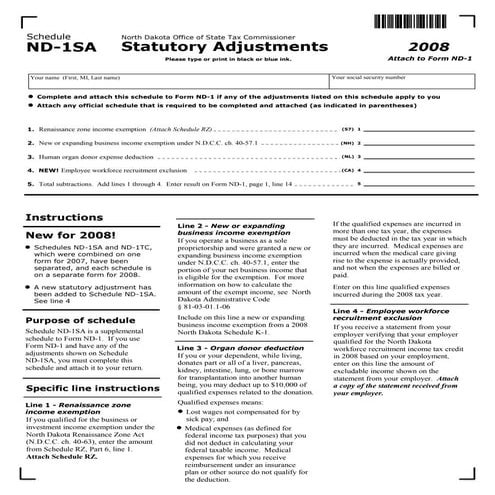 schedule-nd-1-sa-enabled  nd.gov tax indincome forms 2008