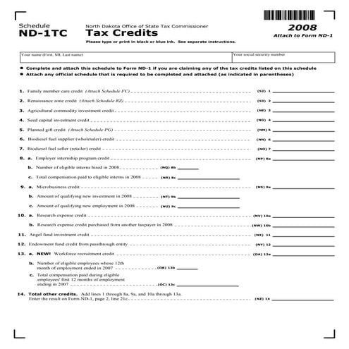 schedule-nd-1-tc-enabled  nd.gov tax indincome forms 2008