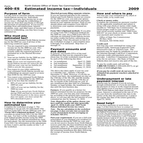 400-es-enabled  nd.gov tax indincome forms 2008 