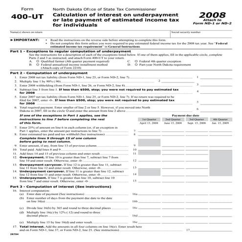 400-ut-enabled  nd.gov tax indincome forms 2008