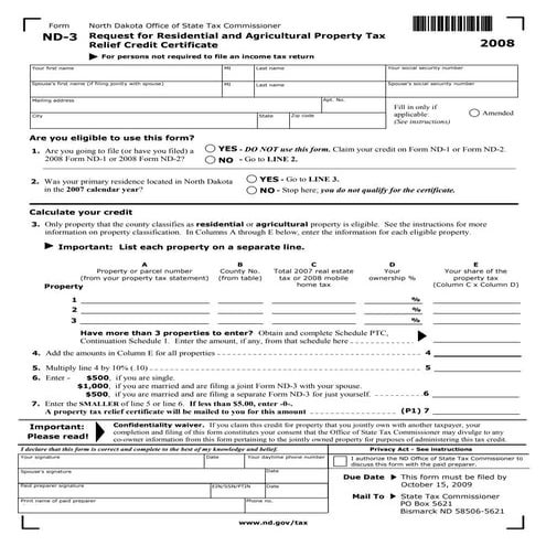 2008form-nd-3-enabled  nd.gov tax indincome forms 2008
