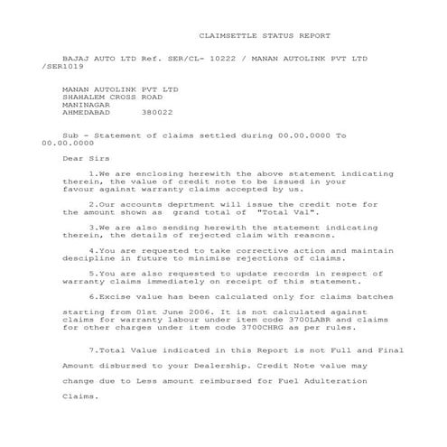 Report  sending  mails to dealers for Accepted and