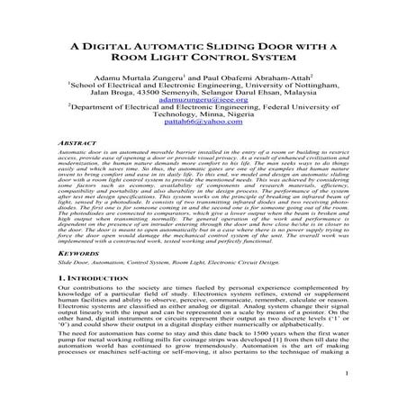 Dld sliding automatic door and room light system controlled by romote