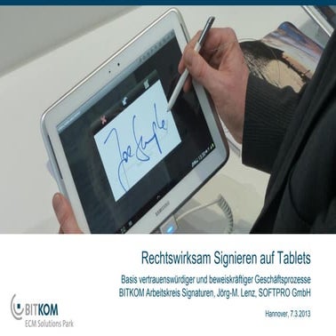 BITKOM - AK Signaturen - Rechtswirksam Signieren auf Tablets