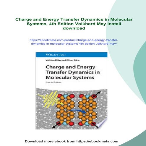 Charge and Energy Transfer Dynamics in Molecular Systems, 4th Edition Volkhar...