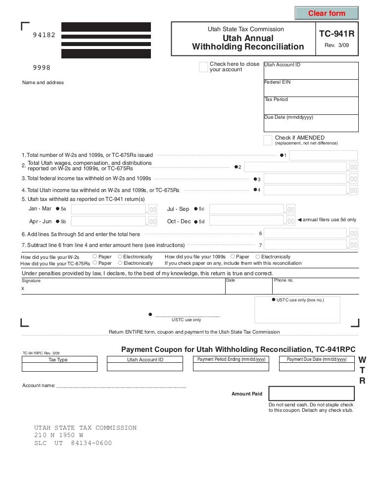 tax.utah.gov forms current tc tc941r