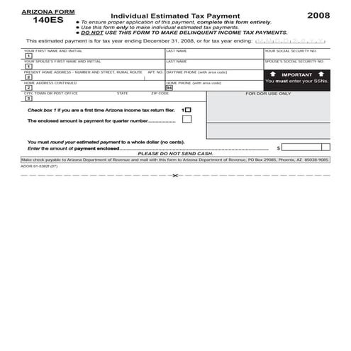 azdor.gov Forms .. ADOR Forms  140ES-2008_f