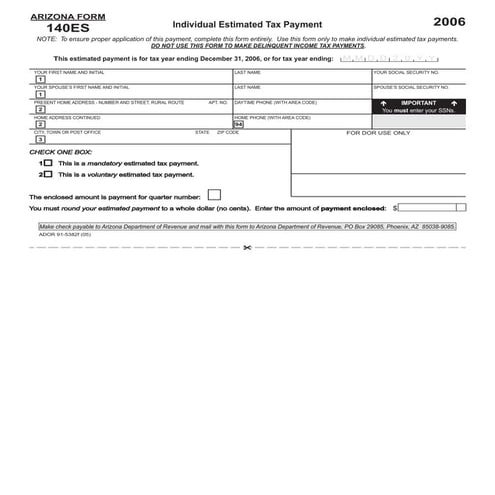 azdor.gov Forms .. ADOR Forms  140ES-2006_f