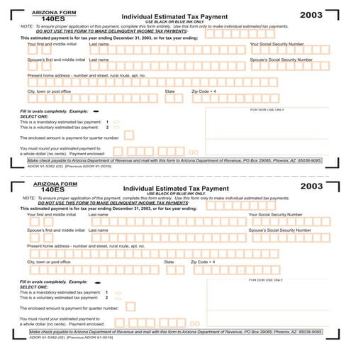azdor.gov Forms .. ADOR Forms  140ESf