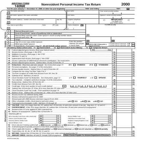 azdor.gov Forms 140nrf