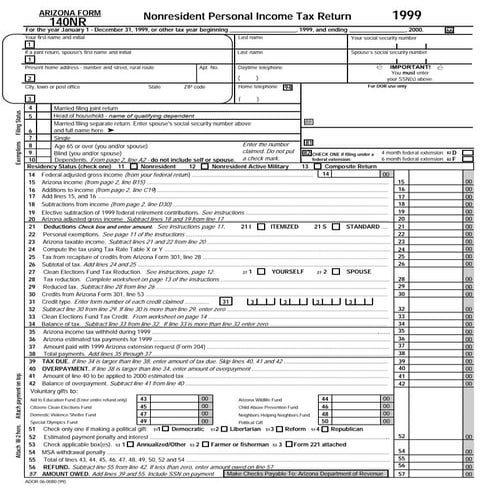 azdor.gov Forms 140nrf