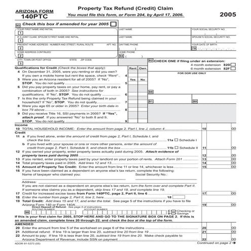 azdor.gov Forms 140PTC_sv