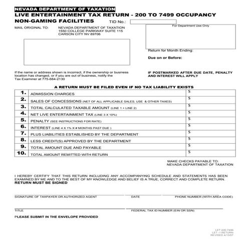 tax.state.nv.us documents  let under 7500