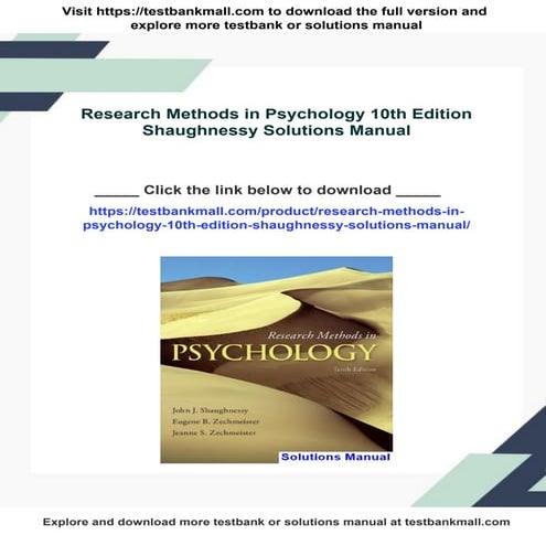 Research Methods in Psychology 10th Edition Shaughnessy Solutions ...