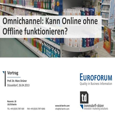 Vortrag Prof Drüner: Zukunft Drogeriemarkt