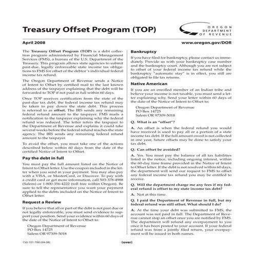 egov.oregon.gov DOR PERTAX docs  Treas_Offset