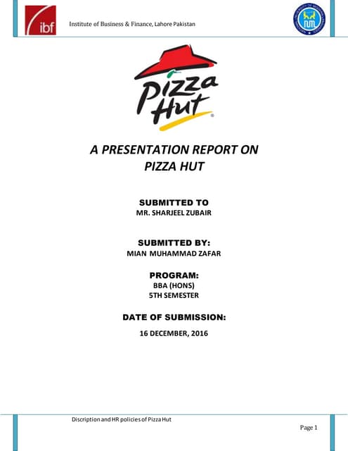 Pizza hut pdf | PDF