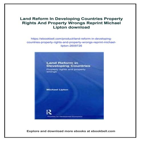 Land Reform In Developing Countries Property Rights And Property Wrongs ...