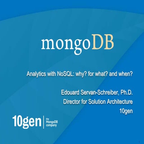 Webinar: Analytics with NoSQL: Why, for What, and When?