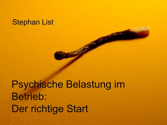 Umgang mit psychischen Belastungen ...