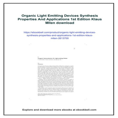 Organic Light Emitting Devices Synthesis Properties And Applications ...