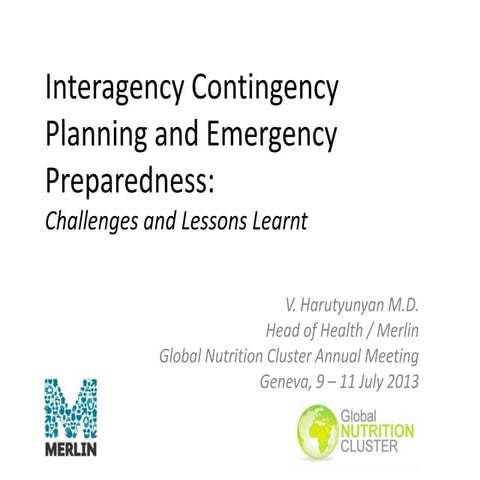 Nutrition Cluster Contingency Planning