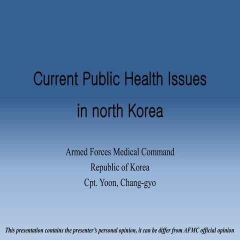 Current public health issues in North Korea | PPT