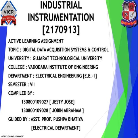 INDUSTRIAL INSTRUMENTATION. digital data acquisition systems & control. PREPA...