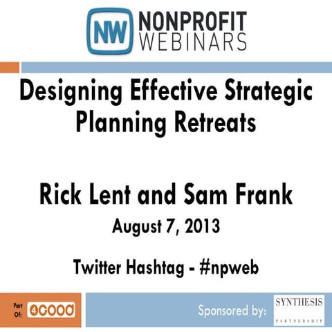 Designing Effective Strategic Planning Retreats