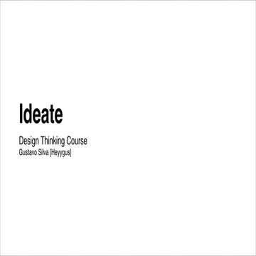 Ideate [Design Thinking Stanford Course]