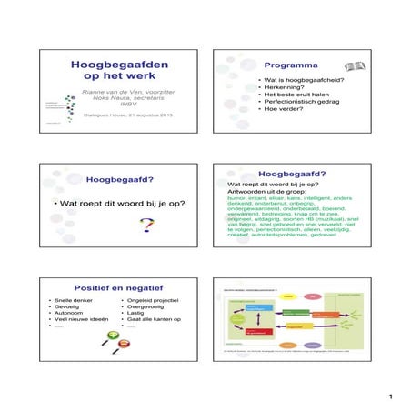Hoogbegaafden op het werk - Hoe haal je ze eruit en hoe haal je er meer uit? 