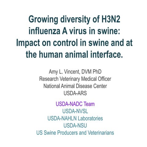 Dr. Amy Vincent - H3N2 influenza A virus in swine and the human-animal interface