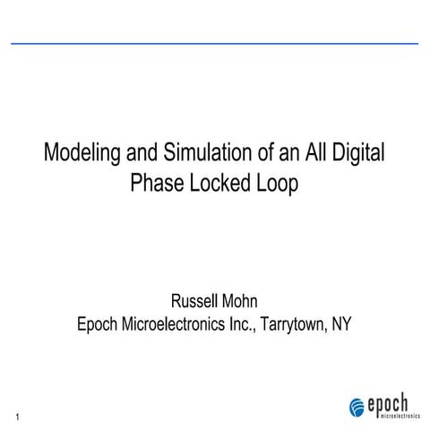 All Digital Phase Lock Loop 03 12 09 | PPT