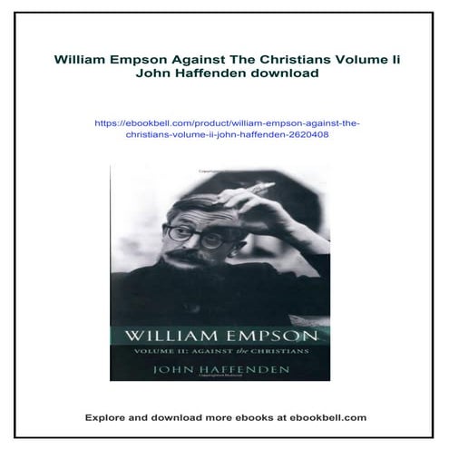 William Empson Against The Christians Volume Ii John Haffenden | PDF