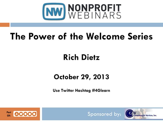 The Power of the Welcome Series