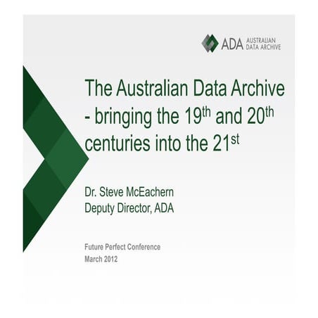 Steve Mc Eachern Australian Data Archive