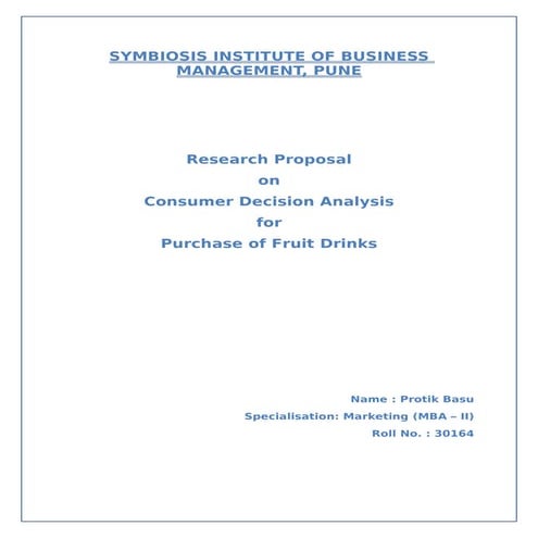 13103855 Research On Consumer Preference For Soft Drinks