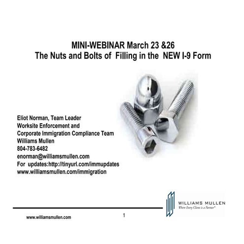 Nuts and Bolts: Filling in the New I-9 Form 