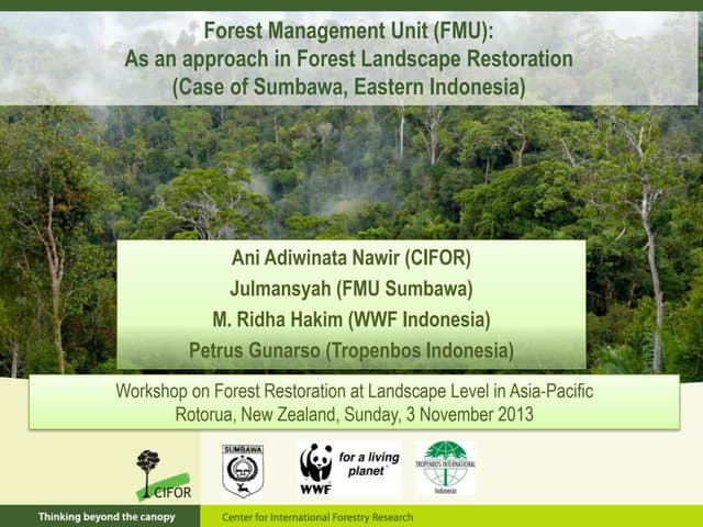 thumbnail of  Forest Management Unit (FMU): As an approach in Forest Landscape Restoration (Case of Sumbawa, Eastern Indonesia)