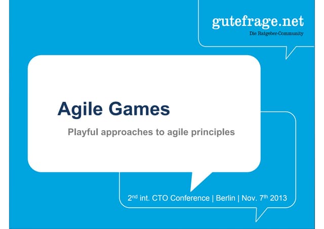 Agile Games - Playful approaches to agile principles