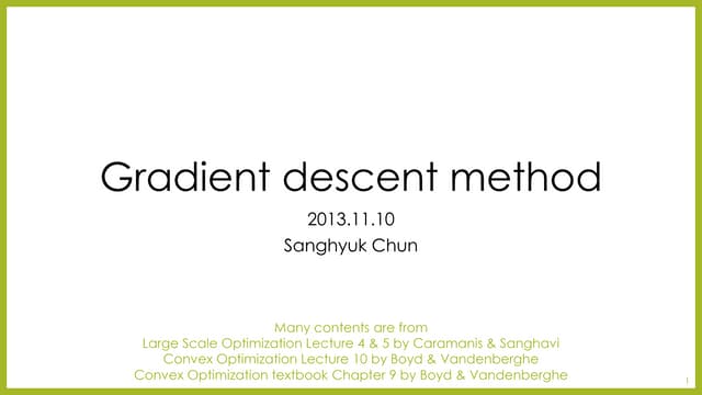 Gradient descent method