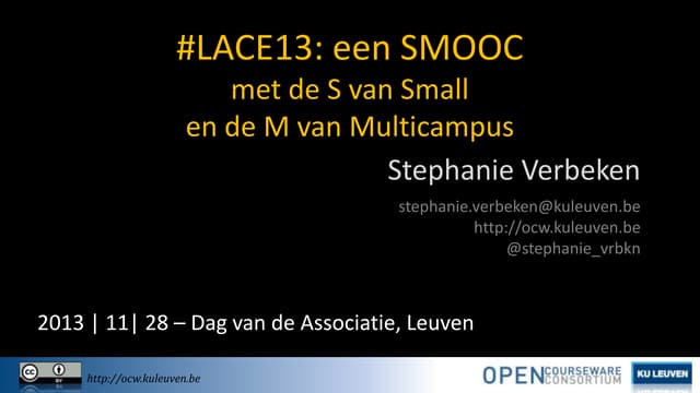 Presentatie Dag Van Het Onderwijs (Leuven, 2013.11.28)