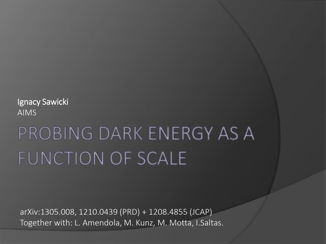 Testing dark energy as a function of scale