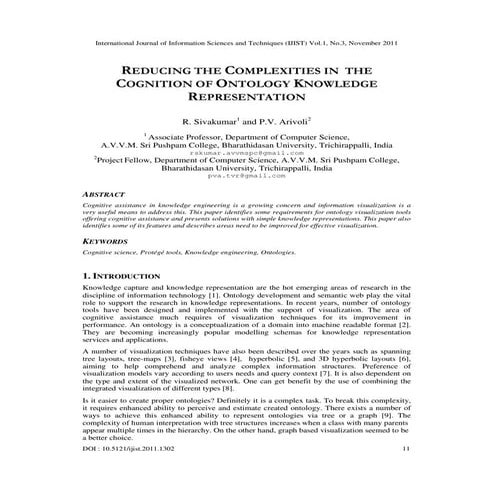REDUCING THE COMPLEXITIES IN THE COGNITION OF ONTOLOGY KNOWLEDGE REPRESENTATION