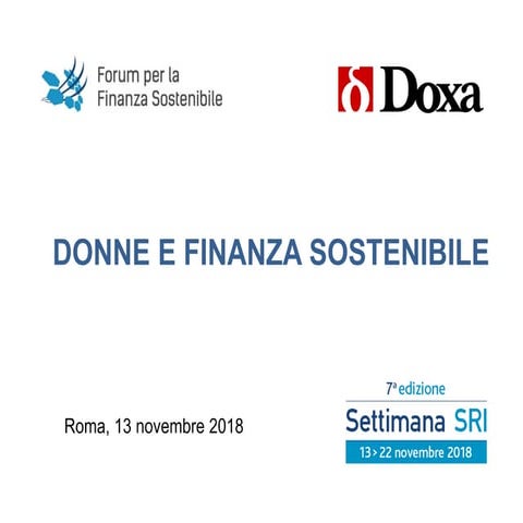Donne e finanza soetnibile