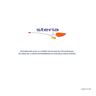 Accord de télétravail chez Steria