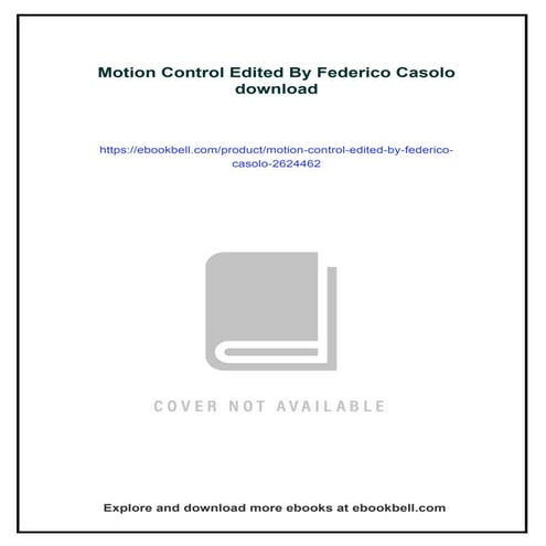 Download full ebook of Motion Control Edited By Federico Casolo instant ...